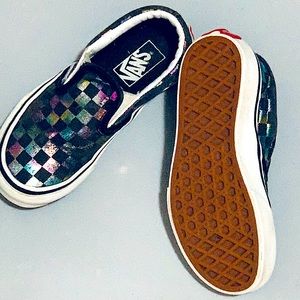 Little girls rainbow checker vans